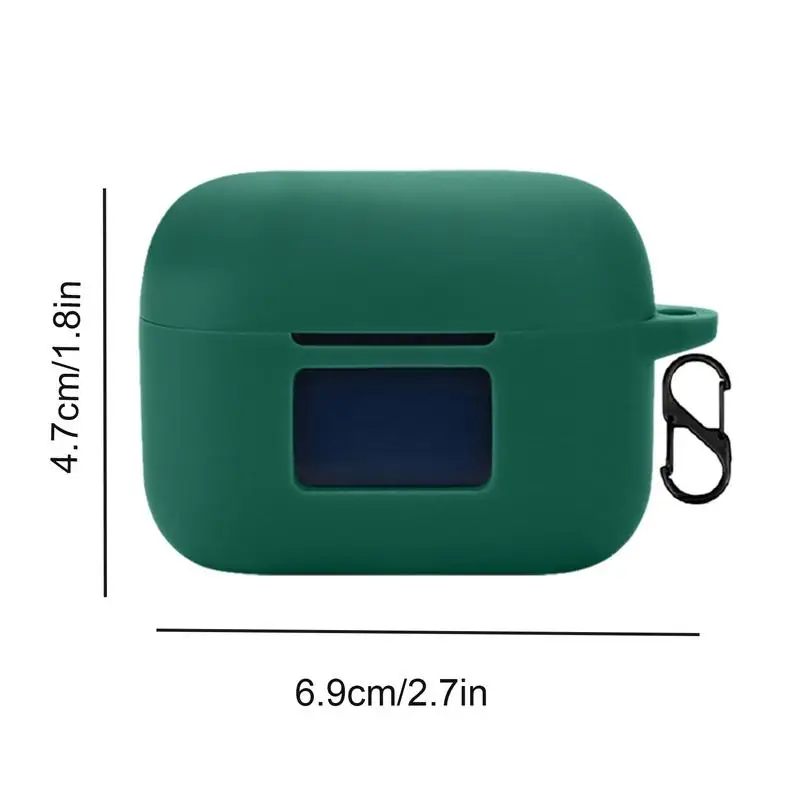 Earbuds Box Protective Case Silicone Anti-scratch Protective Cover Solid Color Shockproof Earbuds Case Cover With Carabiner