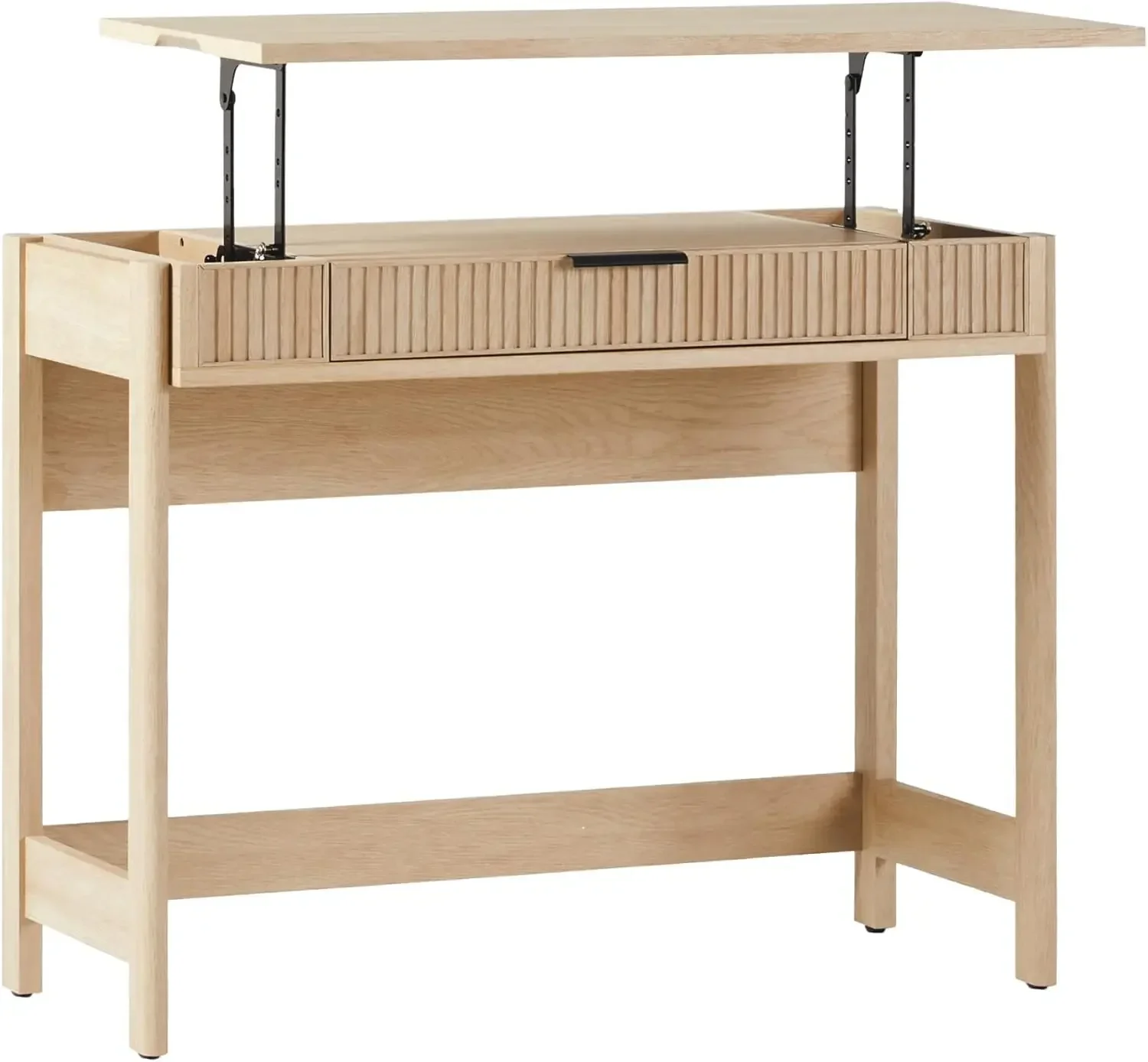 Office Writing and Computer Desk Spacious Desktop, Complementary in Living Spaces, 38 Inch, Reeded Lift-Top Coastal Oak 6