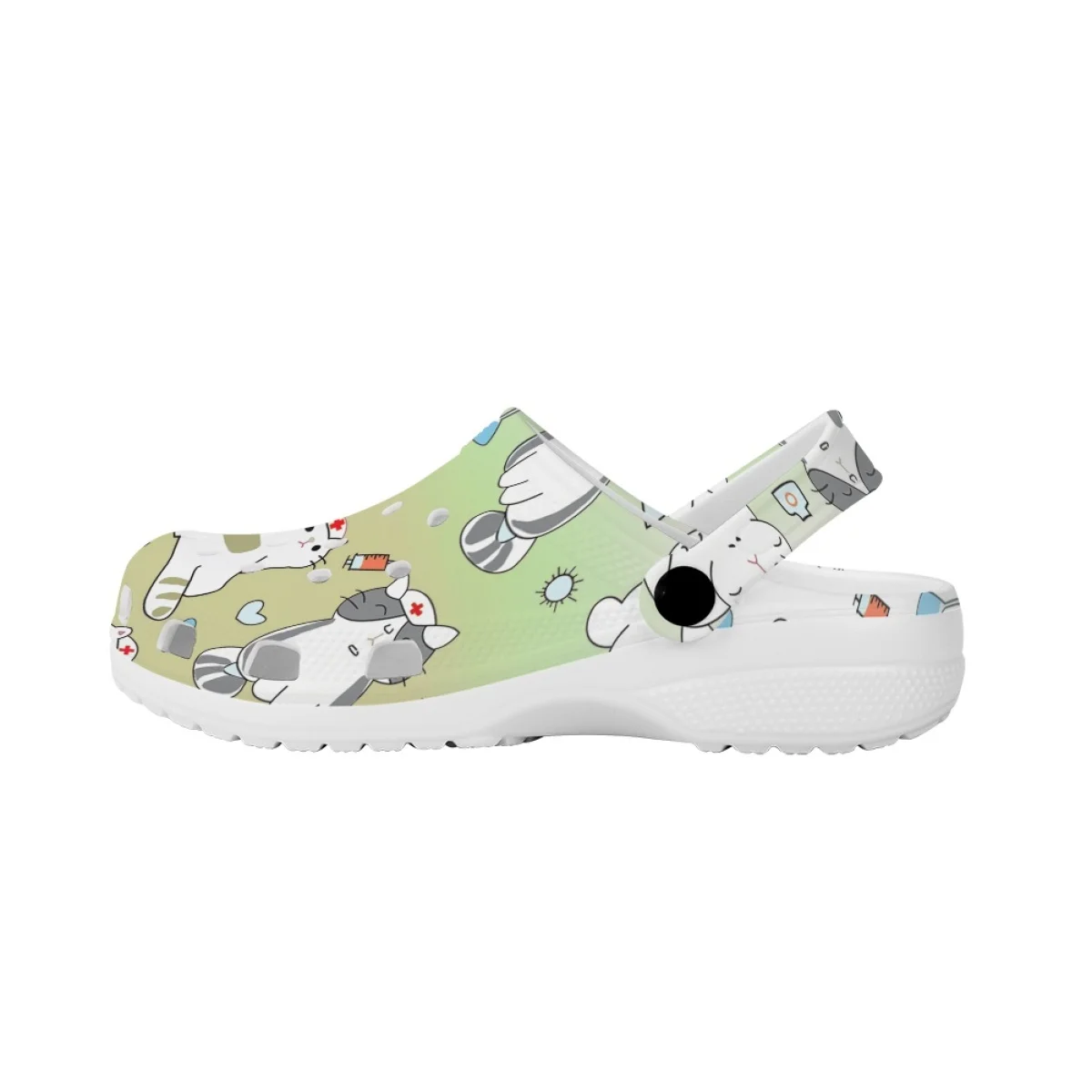 Sandals Female Cute Nurse Cat Print Casual Indoor Breathable Slippers Classic Lightweight Hospital Work Flat Nursing Shoes New