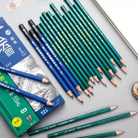 Black Sketch Pencil Professional Wood Drawing Pencil H/2H/3H/4H/5H/6H/HB 2/3/4/5/6/8/10/12B Art Stationery Supplies 12Pcs 2