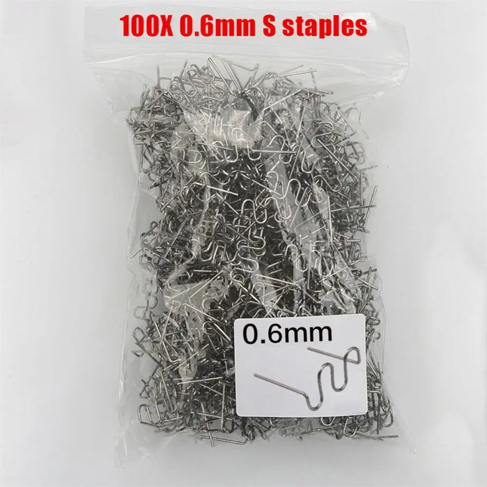 

100Pcs/Set 0.6/0.8mm Welding Gun Nails Hot Stapler Staples For Hot Welding Machine Welding Bumper Car Repair Plastic Repair