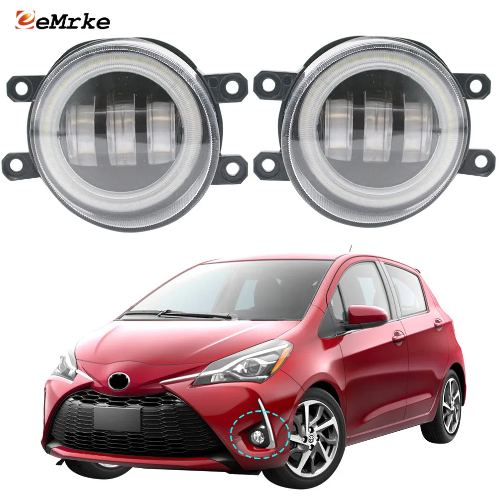 2pcs Anti Led Fog Lights Assembly For Toyota Vitz Yaris Xp13 2017 2018