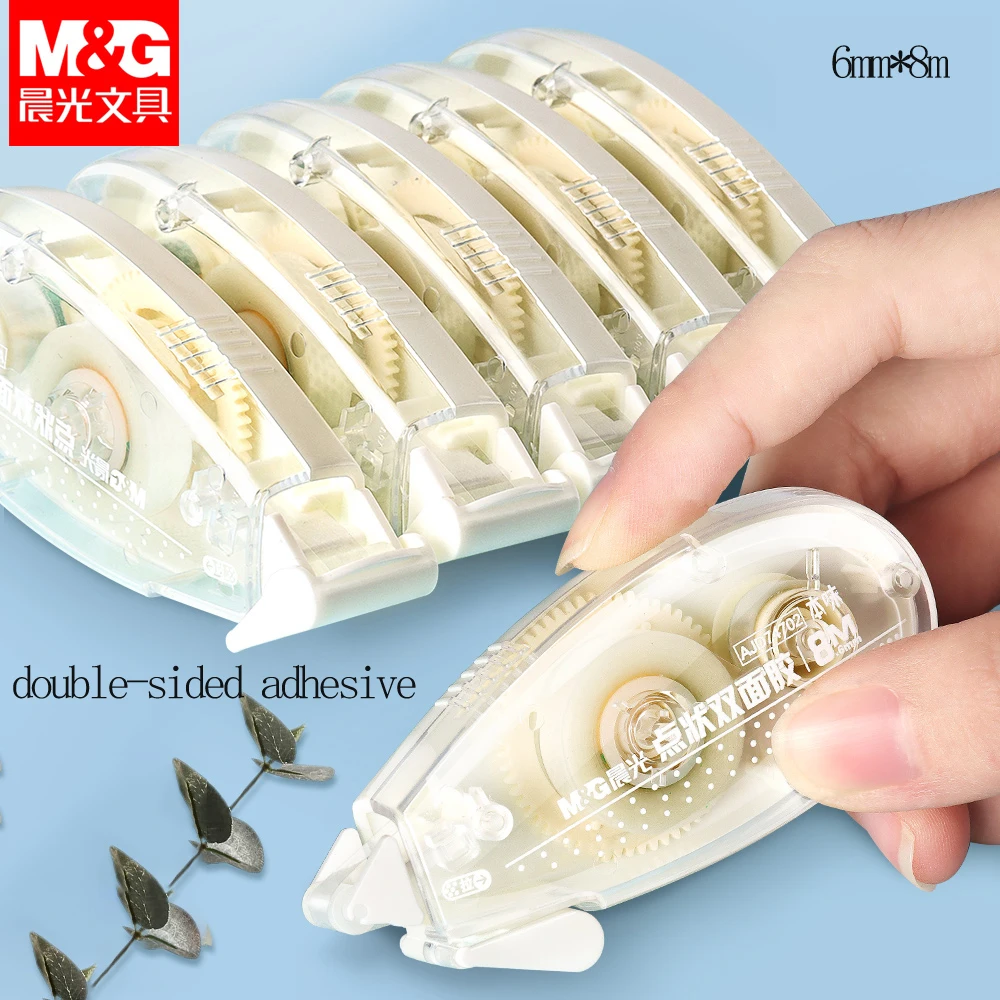 Double-Sided Adhesive Tape with Roller Slot - Acid-Free, Permanent Office Tape (8m x 6mm)