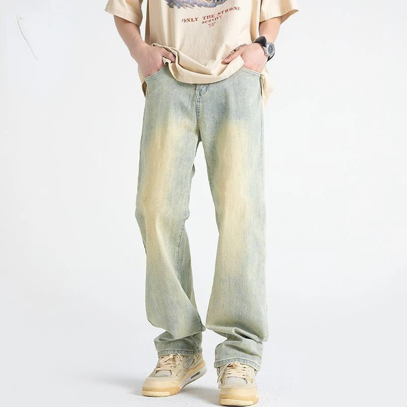 

Plus Size Men's Jeans Trousers Spring and Summer Loose Straight Advanced Stretch Thin Denim Pants Male Brand Clothes E111