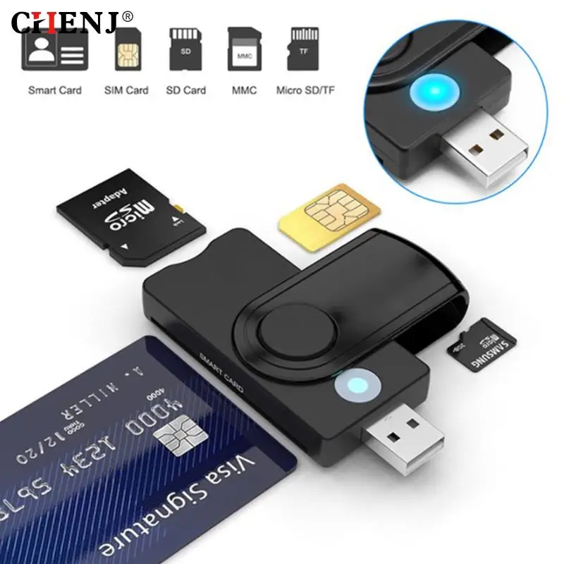

Smart External Card Reader USB 2.0 SIM Card TF Smart Memory Card Reader Adapter Flash Drive Cardreader Adapter for Computer