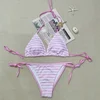 2025 Sexy Holiday Beach Style High-value Pink and White Striped Printed Swimsuit Bikini Babes Hot Spring Vacation Ins Girl 1