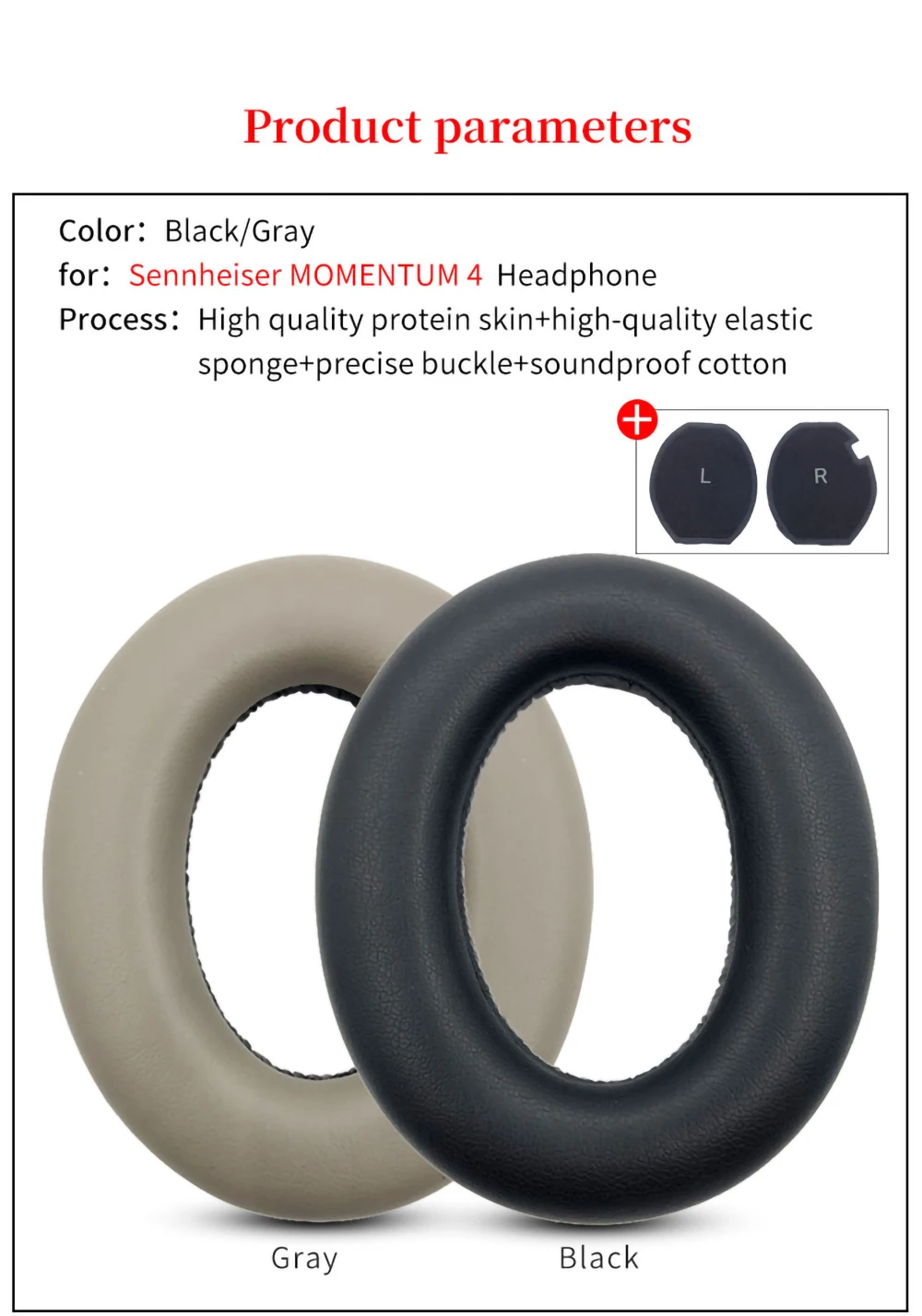 Ear Pads For Sennheiser Momentum 4.0 Headphone Cushion MOMENTUM4 Headset Foam Earpads Replacement Sponge Earmuffs Headbeam Cover