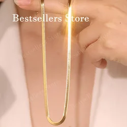 Elegant 18K Gold and Sterling Silver Blade Chain Necklace - Fashionable Gift Jewelry - 60cm (Gold)