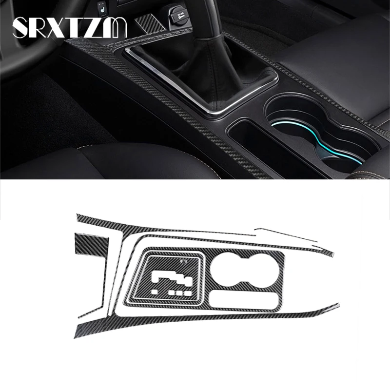 For Dodge Challenger 2008-2014 Carbon Fiber Trim Cup Holder Frame Decal Cover Gear Shift Panel Sticker Cover Car Styling