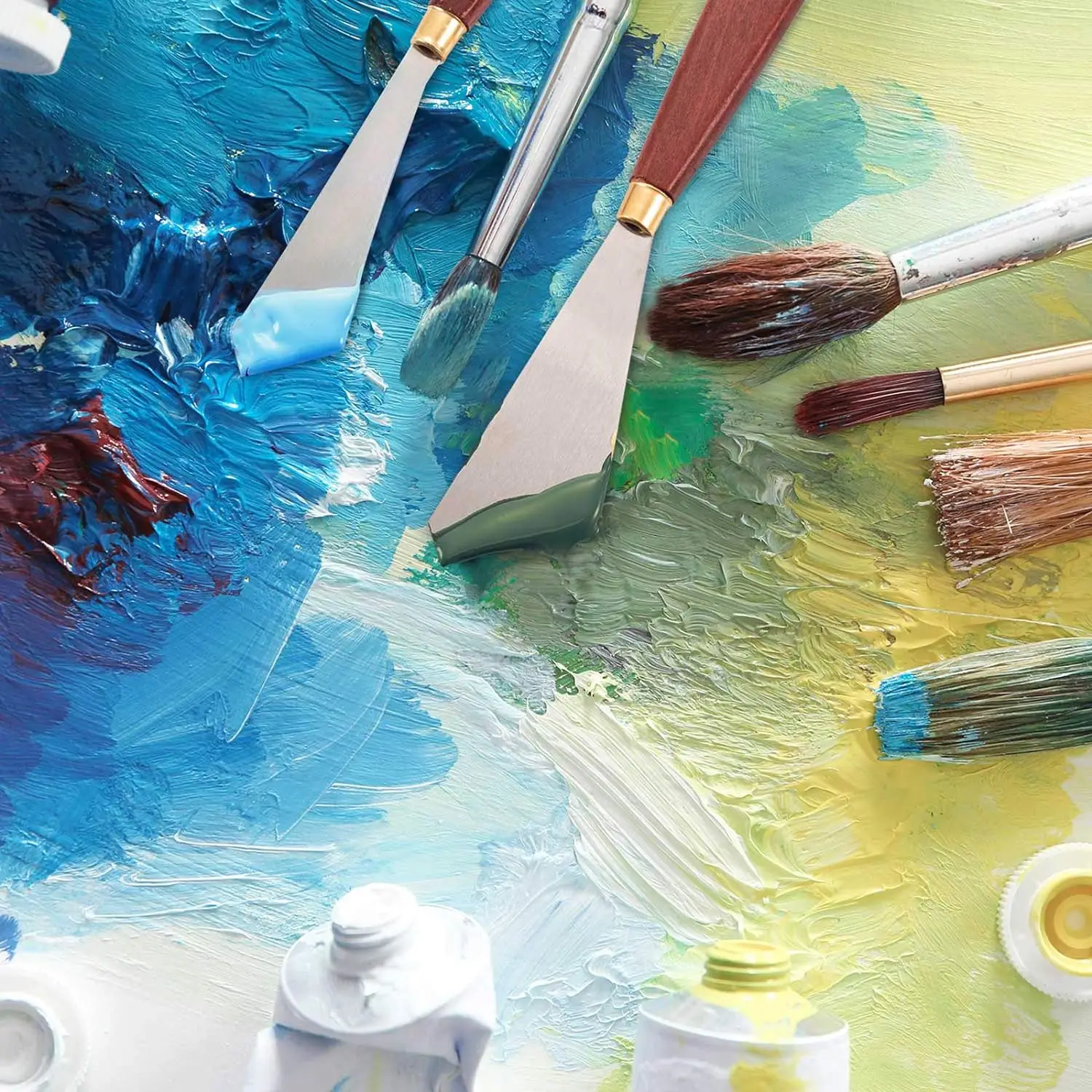 Painting Knife Set Painting Mixing Scraper Palette Knife Art Spatula 2/4pcs For oil painting knife oil painting scrapers