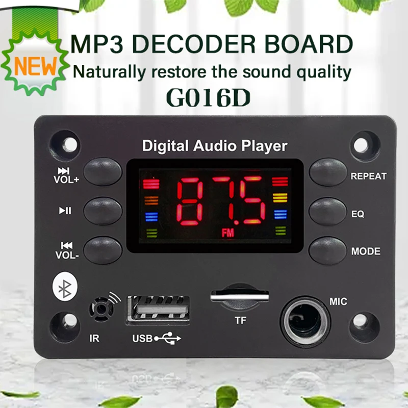 Car Multimedia Player Car Radio Car Radio Player Car Music Player MP3 Music Player 5-12V Bluetooth 5.3 MP3 Decoder Board Wireless Car Audio USB TF FM Radio Module Color Screen MP3 Player with Remote Control