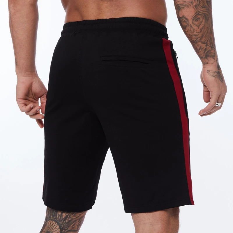 Men's Shorts Sports Fitness Cotton Patchwork Printed Shorts Jogger Gym Running Basketball Training Five Point Pant Casual Pants