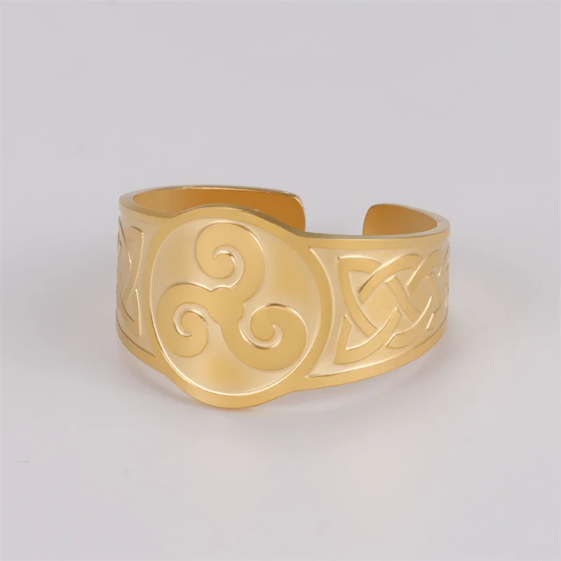Keltische Hexen knoten Ring Edelstahl Schmuck Hexen knoten Fingerringe Hexerei Wicca Amulett Schutz ringe Party Geschenke – Detail 34