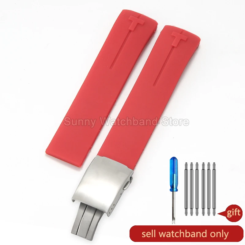 Waterproof Durable Silicone Watch Strap in Black and Blue