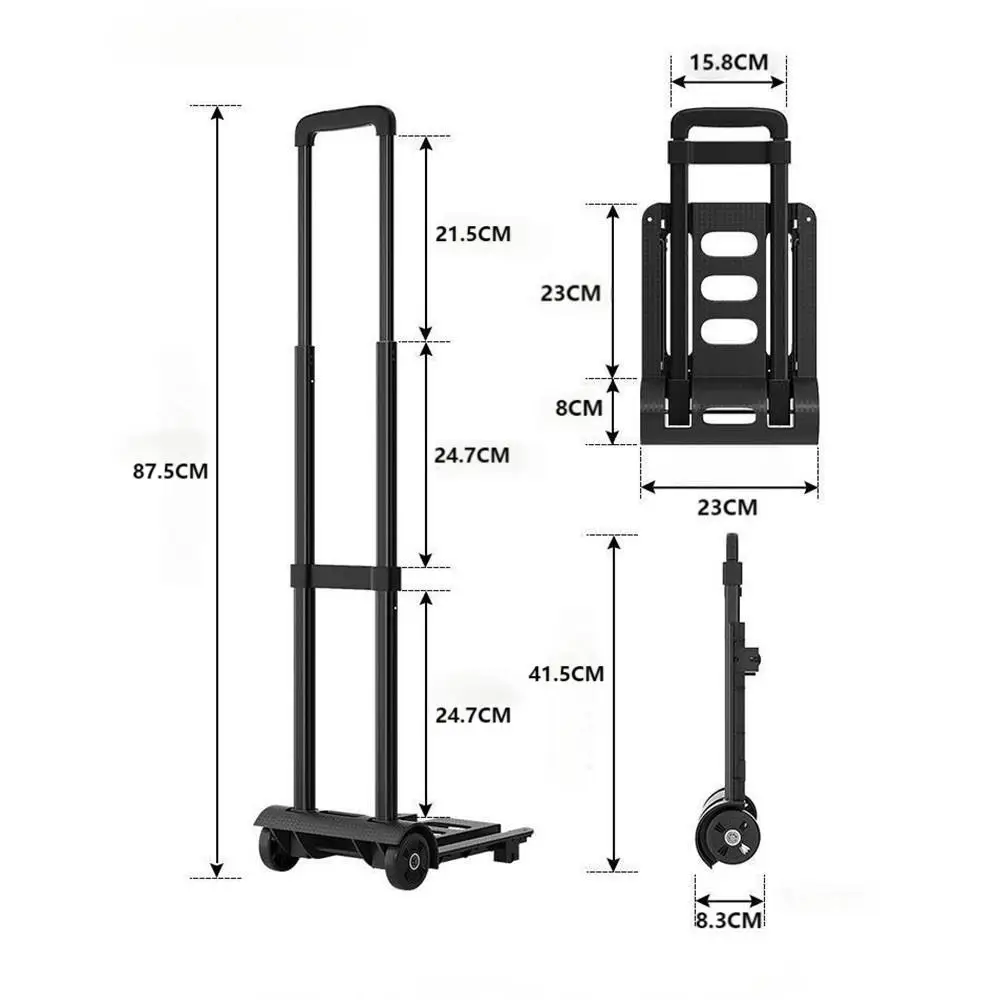 Folding Shopping Cart Household Portable Trolley Cargo Handling Trailer Luggage Pick up Express Grocery Hand Cart