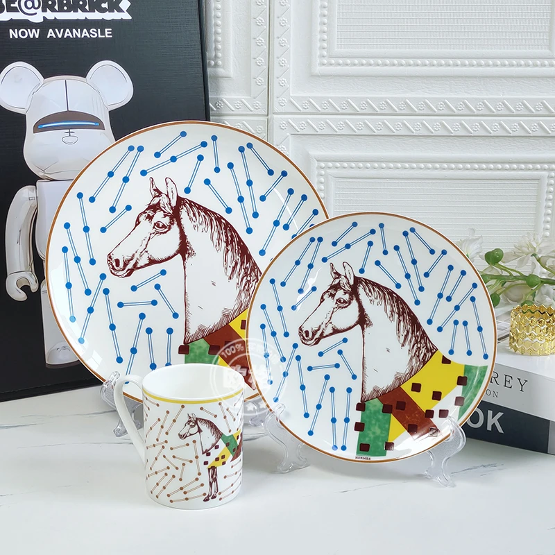 Decorative Plates Horses Christmas Dinner Plate Sets Ceramic Wall
