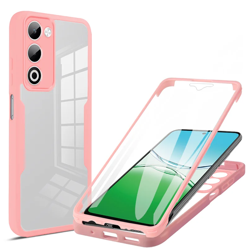Dual-Layer Transparent Phone Case with Anti-Fall Screen Protector