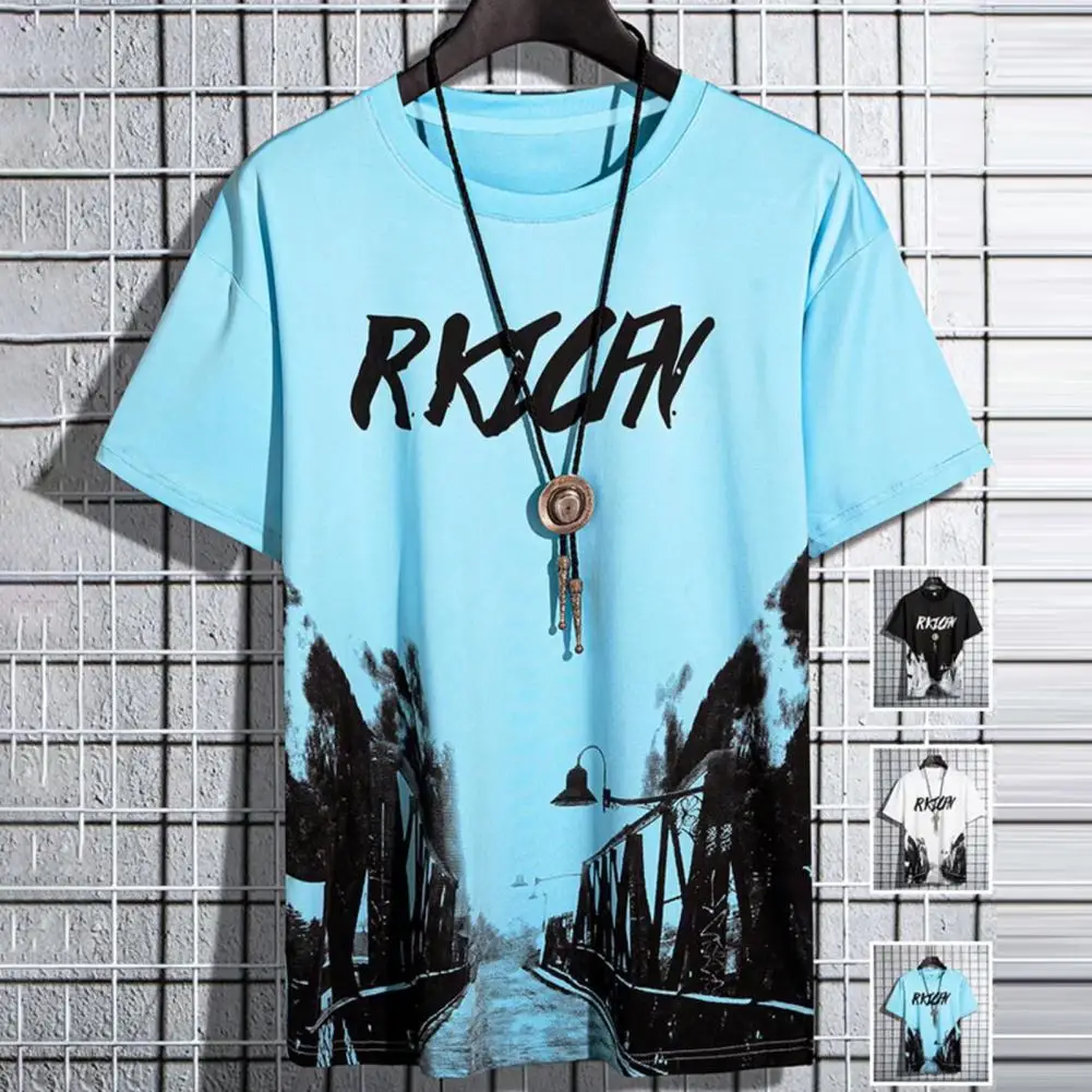 

Casual Men Summer Outfit Men Short Sleeve Tie Dye Outfit Men's Summer Casual Outfit Set with Boat Print T-shirt Wide Leg for Men