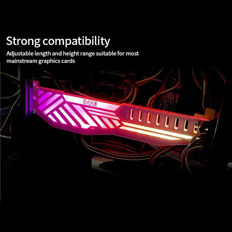 Coolcirc ARGB 5V 3PIN 그래픽 카드 브래킷 컴퓨터 그래픽 카드 VGA 브래킷 데스크탑 PC 케이스 DIY 액세서리