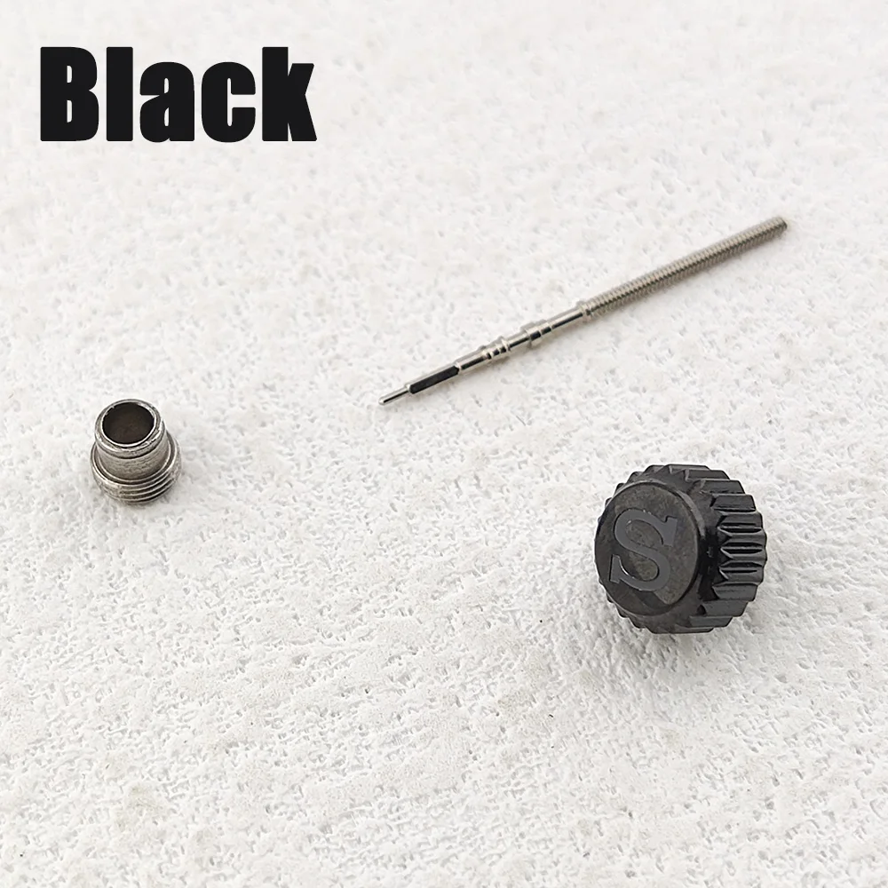 Stainless Steel Watch Crown - Silver, Black, Rose Gold Replacement Parts