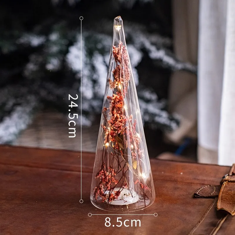 thumbnail image 1 of Christmas Tree Glass Night Light for Home Xmas Romantic Holiday Atmosphere Arbol De Navidad Ornaments LED Luminous Decoration, 1 of 5