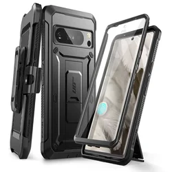 SUPCASE Ultimate Protection Case with Belt-Clip & Kickstand, Built-in Screen Protector for Pc + tpu (Black)
