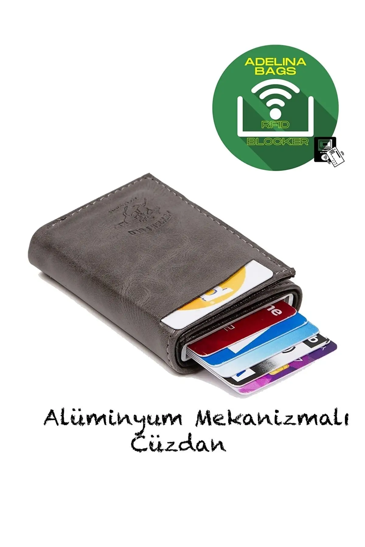 Smart Wallet Unisex Leather Card Holder Mechanism Automatic Sled Wallet (7CMX10CM) Business Id Credit Card Men Gift Multi Smart