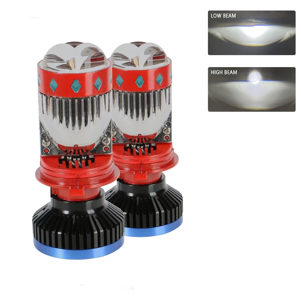 

T8 Laser Lens Headlight Super Bright Spotlight H4 Headlight Matrix Lossless LED Dual Light Lens Headlight Far and Near Light