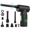 Portable Compressed Air Duster 2 in 1 Air Blower & Vacuum Cleaner Cordless 3 Speed Air Blower for Keyboard Computer Car Cleaning 1