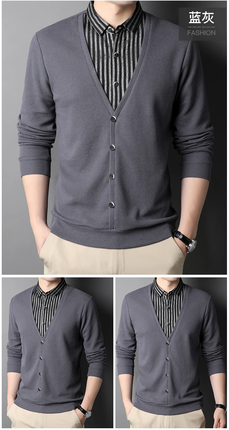 Gilet-cardigan,Veste en tricot pour homme, pull ray?�, style d?�contract?�, bonne qualit?�, nouvelle 