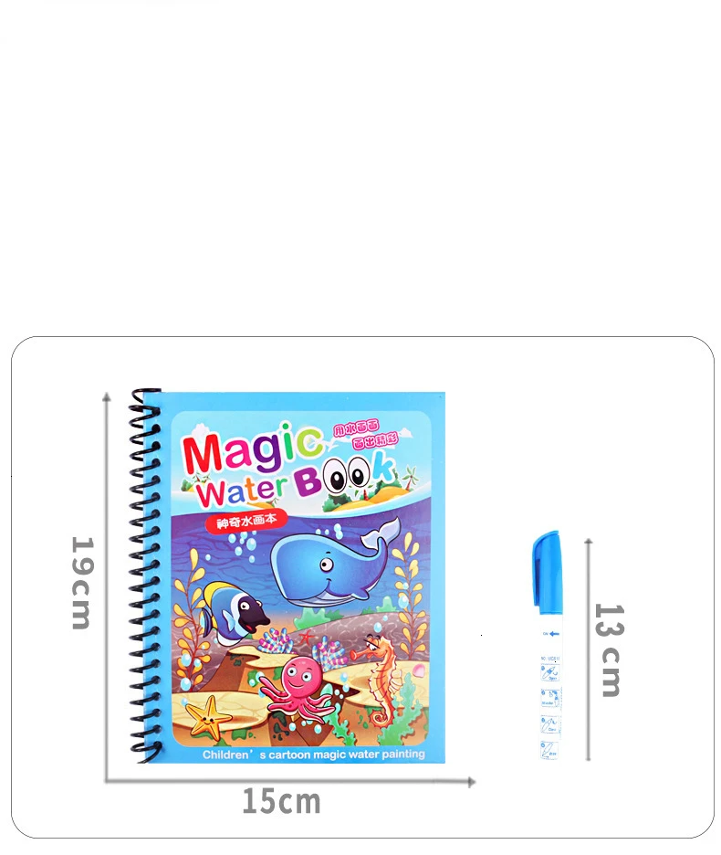 OSDUE Livre De Dessin Magique à L'Eau - Lot De 6 Styles Pour Enfants Avec Stylo Réutilisable