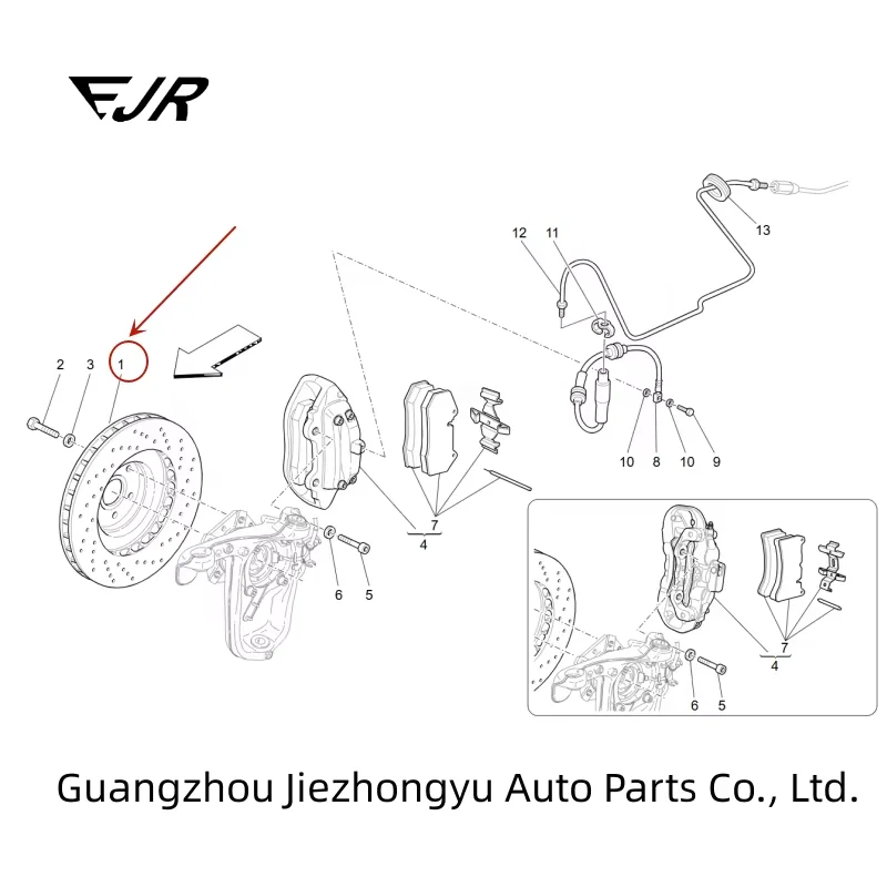 For Maserati GranTurismo 4.2 M145 Cars Accessories High Quality Front Brake Disc Factory 20