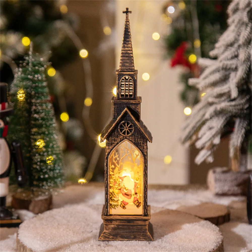 thumbnail image 1 of Christmas Decoration LED Electronics Wind Lantern Small Church Ornament Catholic Angel Jesus Holy Family Home Room Shelf Garnish, 1 of 5