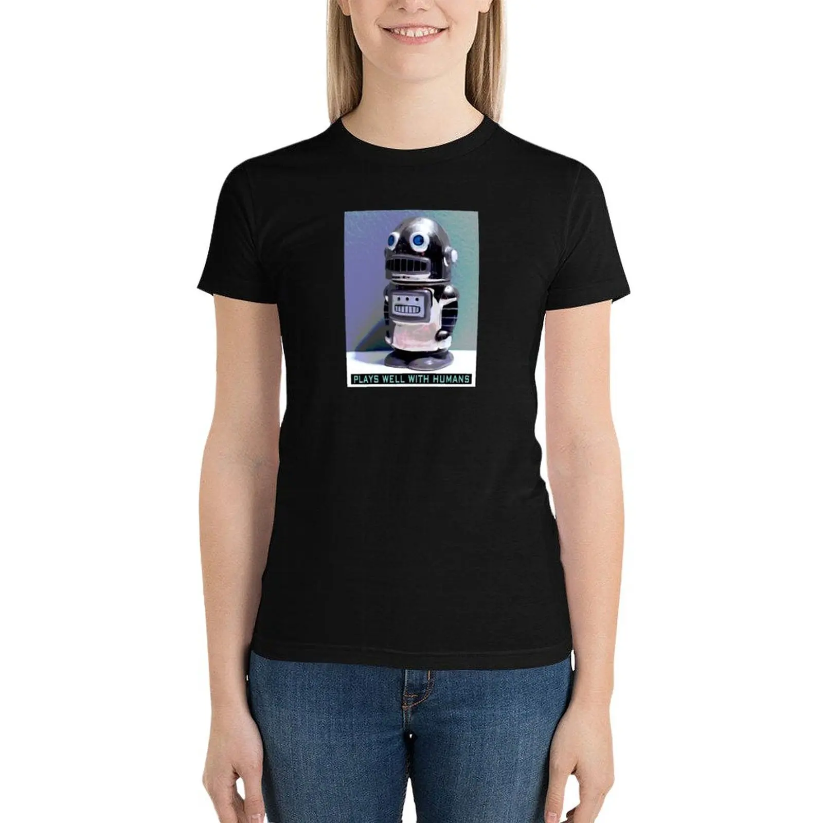 

Cute Robot #1 T-Shirt summer tops kawaii clothes t-shirts for Women loose fit