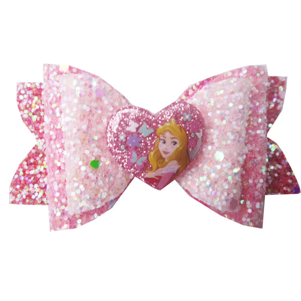 Disney Kids Hairpin Cinderella Snow White Mermaid Princess Girls Cartoon Accessories Frozen Elsa Bow Headdress Gift princess accessories set