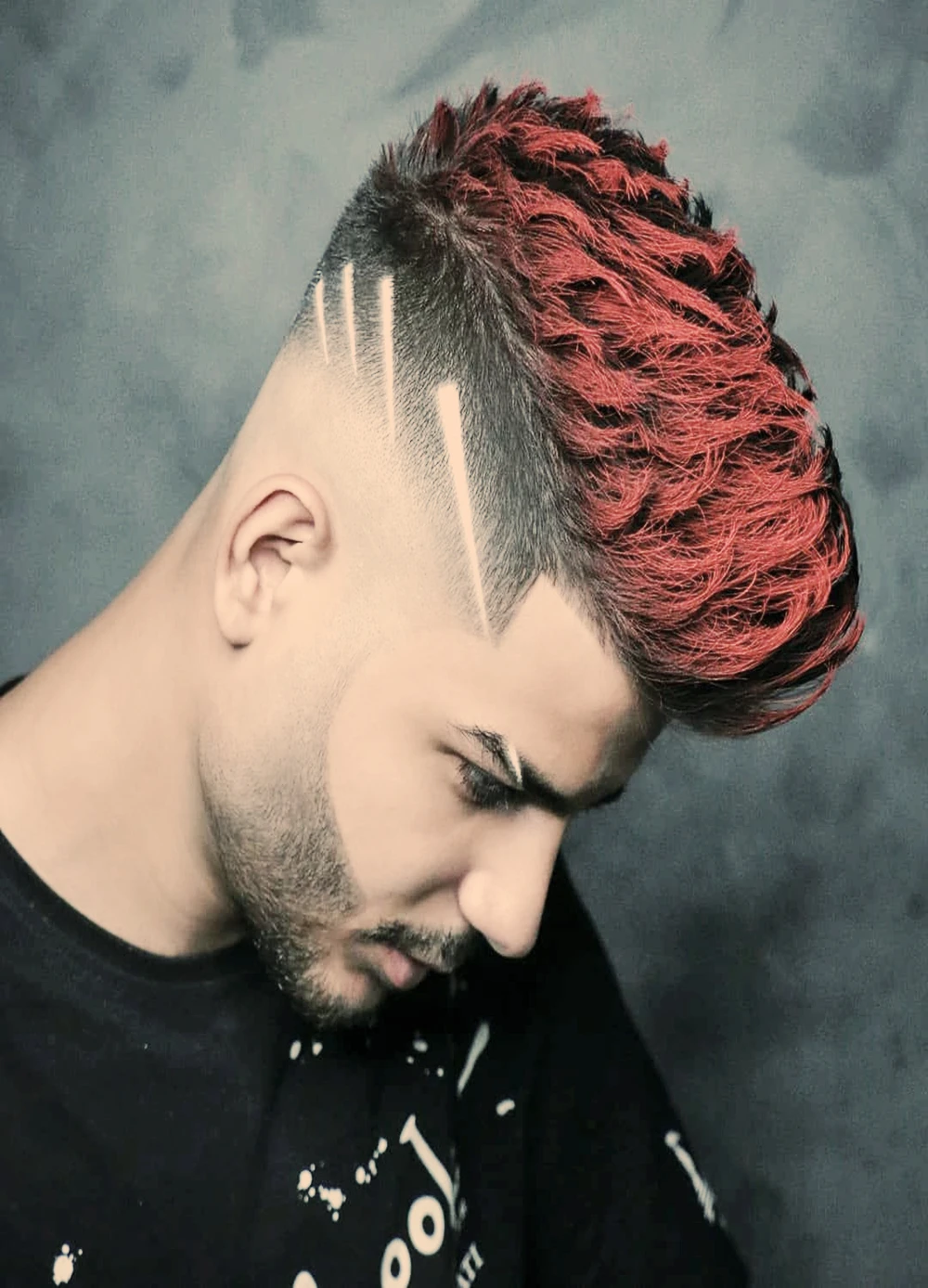 Red Sculpture Pomade Picture Vintage Brown Kraft Paper Print Art Painting Coolest Men's Dyed Hairstyles Poster Wall Hanging | Дом и сад
