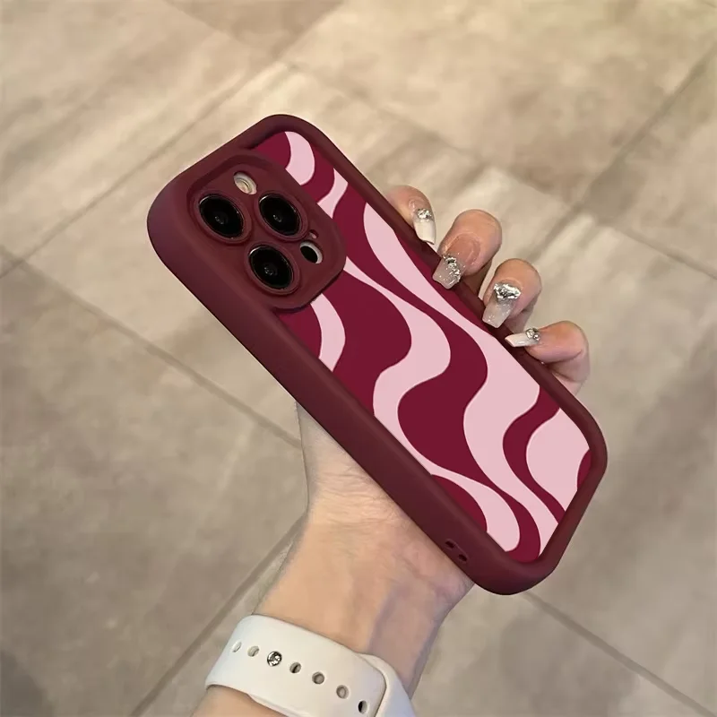 Sleek Red Lines Designer Phone Case