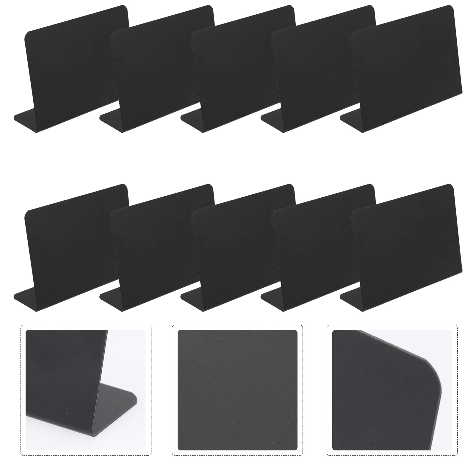 

10 Pcs Supermarket Label Black Acrylic Sign Table Blackboard Small Display Mini Pvc Chalkboards