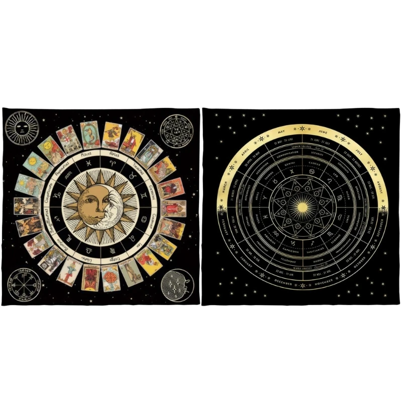 цена Astrology Tarots Table Altar Cloth Metaphysical Board Game Mat Pendulum Divinations Altar Tablecloth Board Game Card Dropship