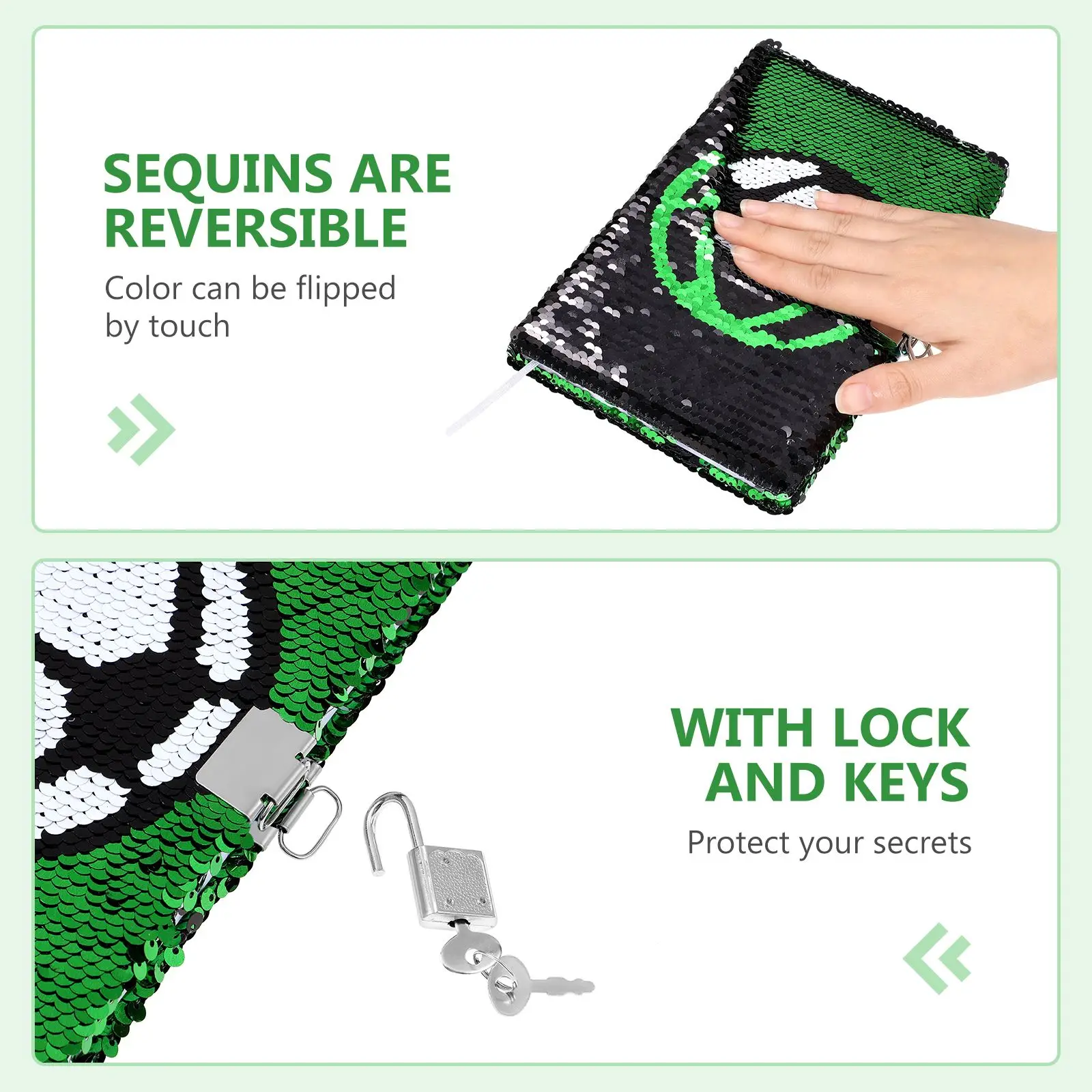 NEW Notebook Reversible Football Pattern Notebook with Lock and Keys Diary Journal Travel Notebook Diary for Kids and Adults 5