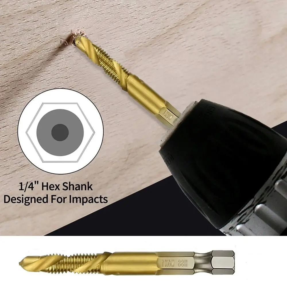Titanium Plated HSS Metric Tap Drill Bits Set for Metal