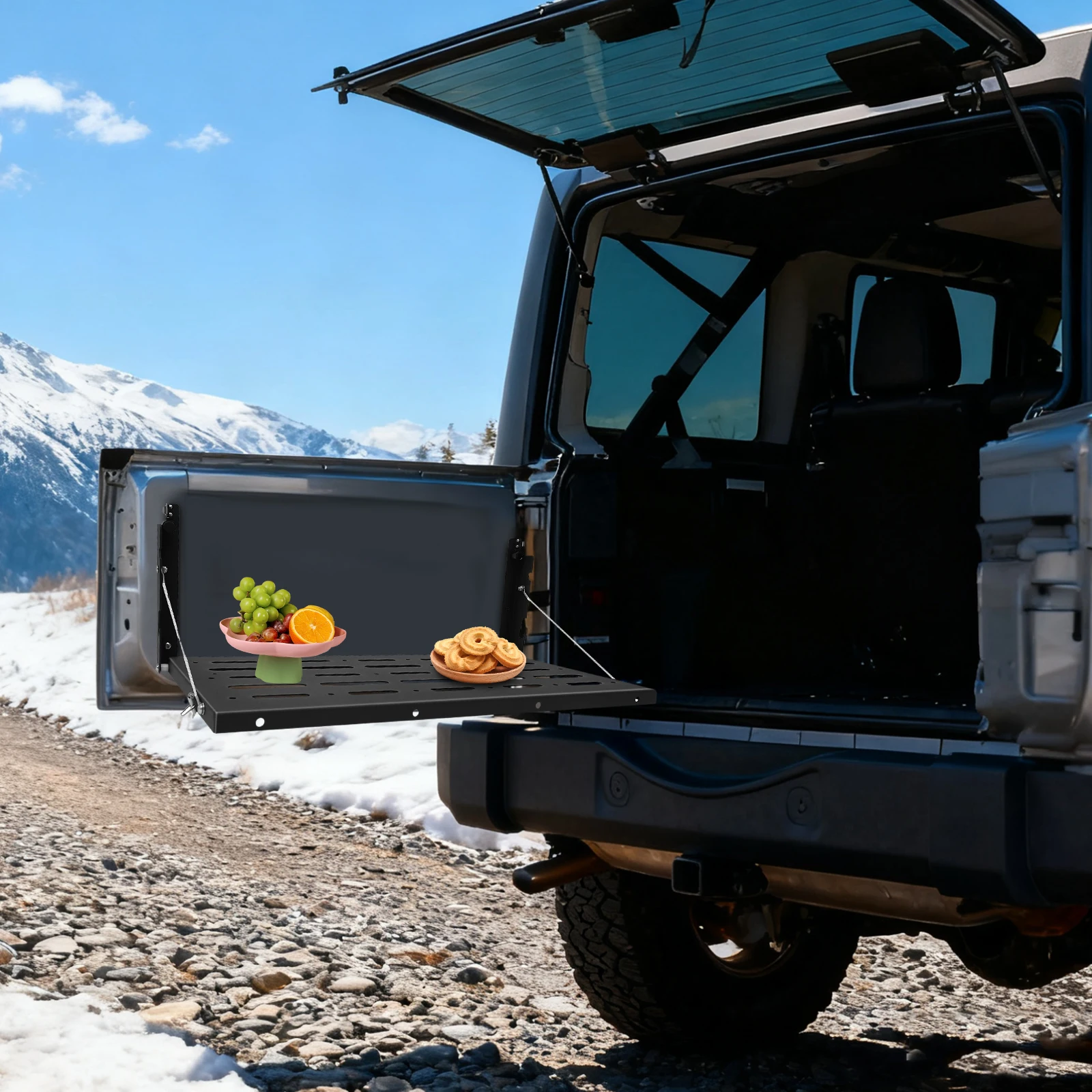 Tailgate Folding Table Tailgate Dining Table Stand 34.01kg Load Capacity Tailgate Dining Table Rack for Placing Food