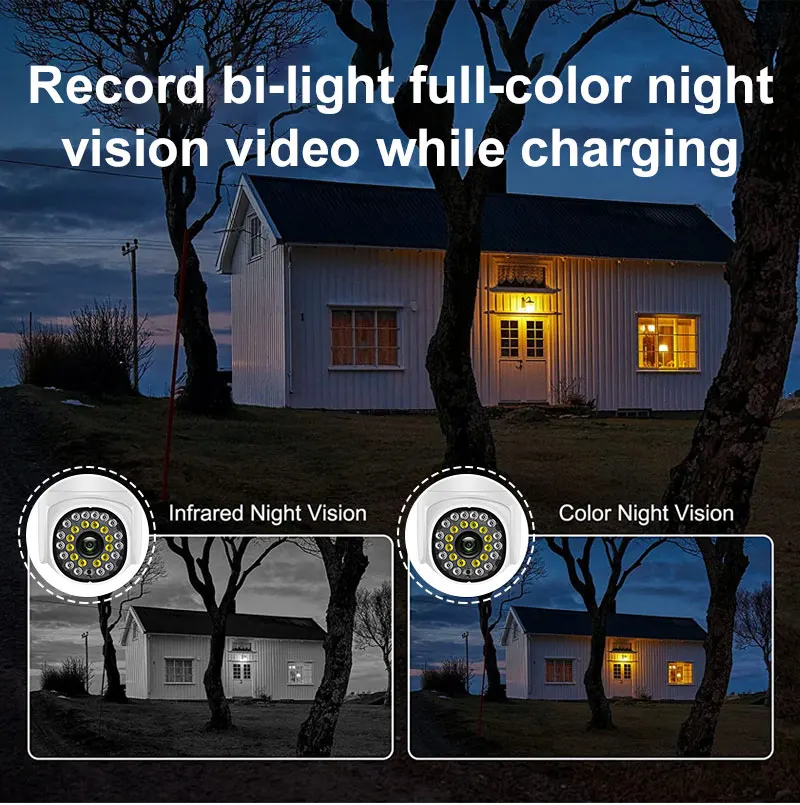 Câmera de segurança doméstica com visão noturna,
