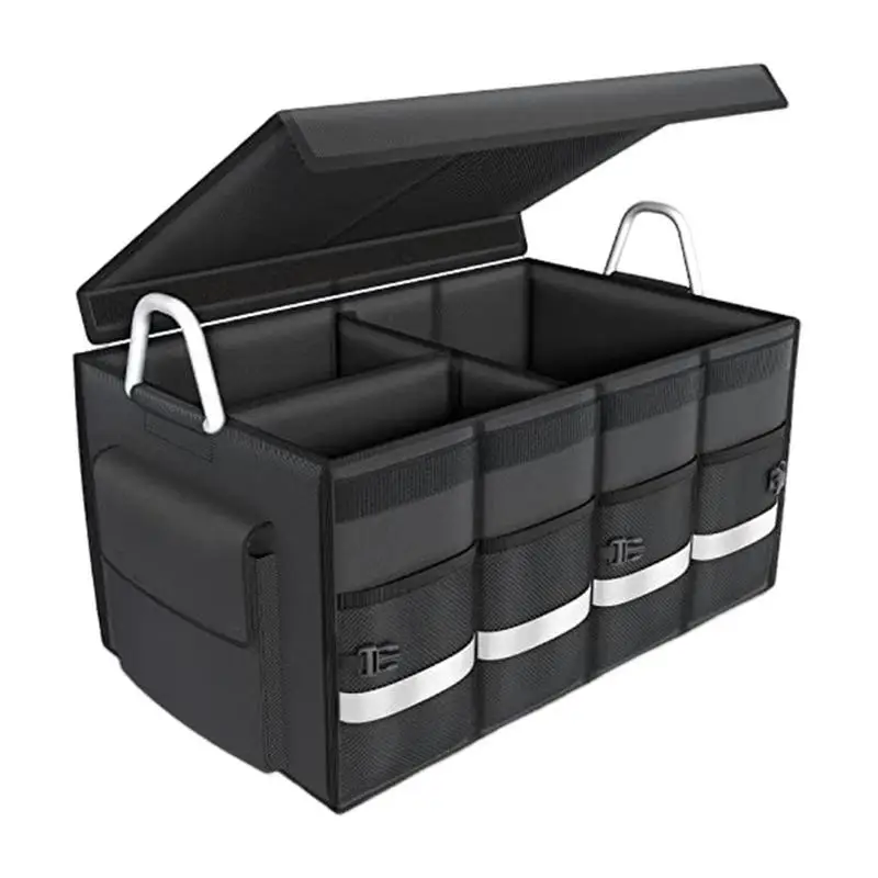 

Car Trunk Organizer Foldable Storage Box With Multi Compartments Car Organizing Accessories For Off-Road Vehicle Racing Car SUV