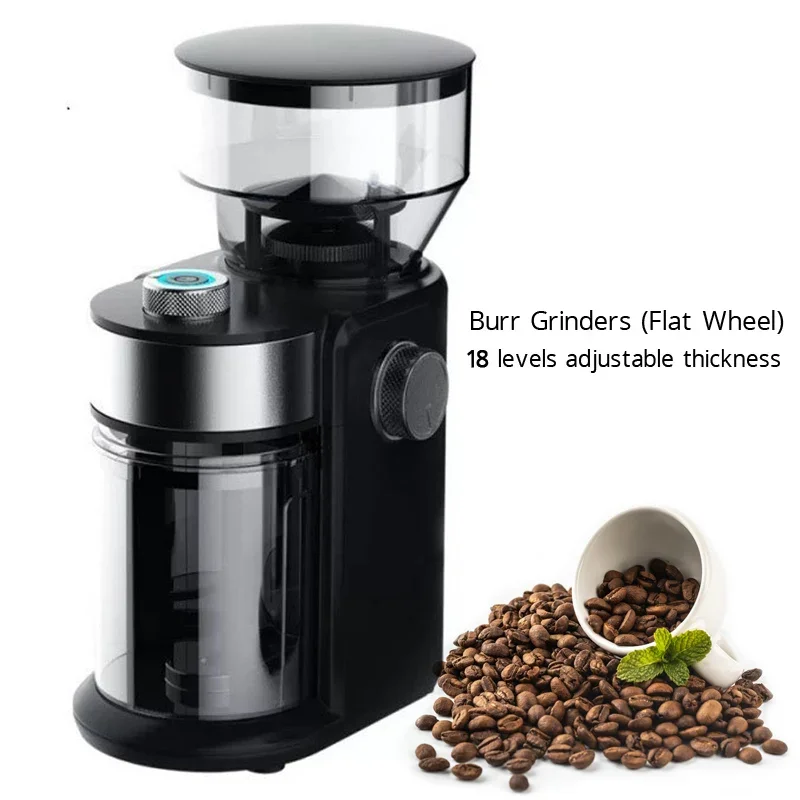 Electric Burr Coffee Grinder, Adjustable Burr Mill Coffee Bean Grinder with  18 Grind Settings, Burr Coffee Grinder for Espresso - AliExpress