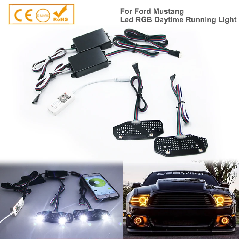 Led drlデイタイムランニングライト,フォードマスタング用,2013 2014 