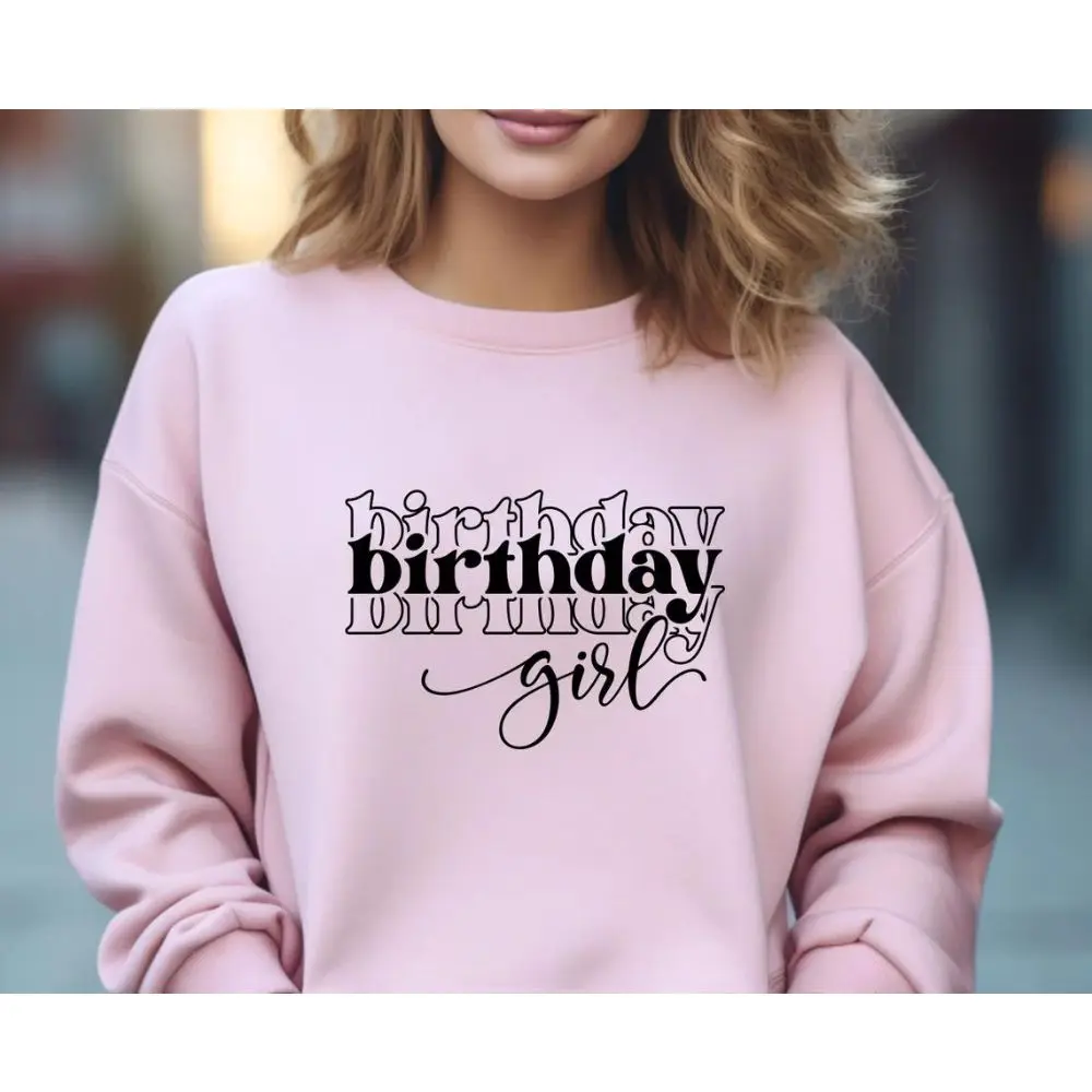 Birthday Squad Sweatshirt Birthday Girl Jumper Birthday Party Crew Gift Funny Cute Birthday Top Clothes Fashion Sweatshirt Women