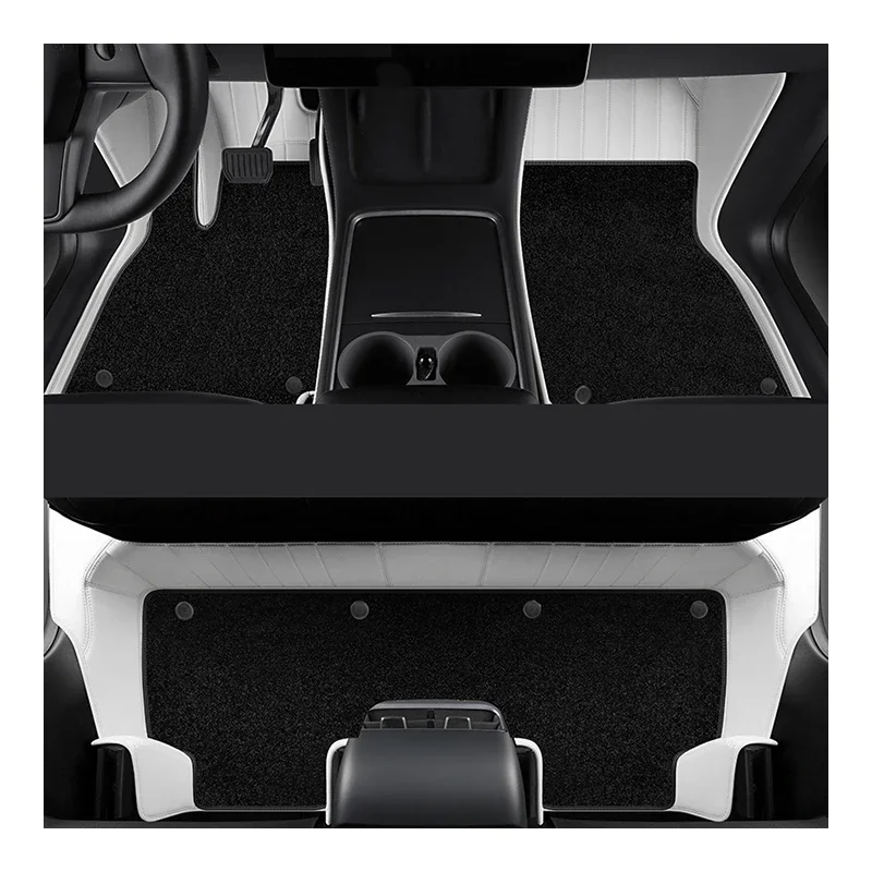 For Tesla Model 3 Fit Car Accessories Floor Mat Interior ECO Material Genuine Leather for Front and Rear Seat