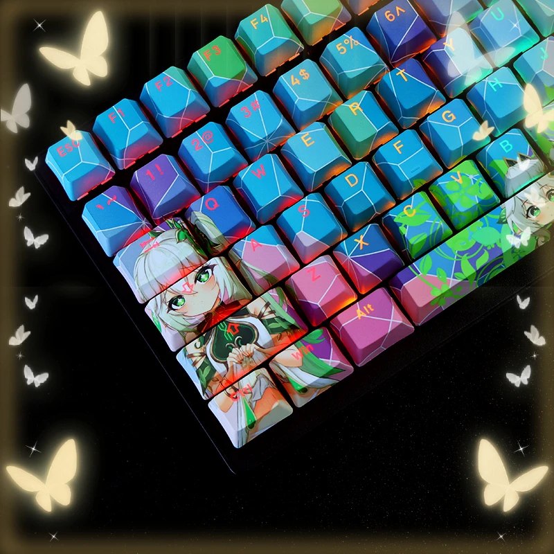 108-keys-genshin-impact-nahida-keycaps-games-anime-keycap-cherry-profile-pbt-dye-sublimation-mechanical-keyboard-for-mx-switch