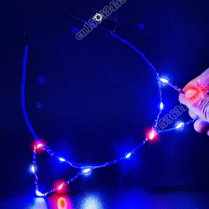 Bandeau LED oreilles de chat, bandeau lumineux, décorations pour fête  d'anniversaire et de mariage, 7 pièces